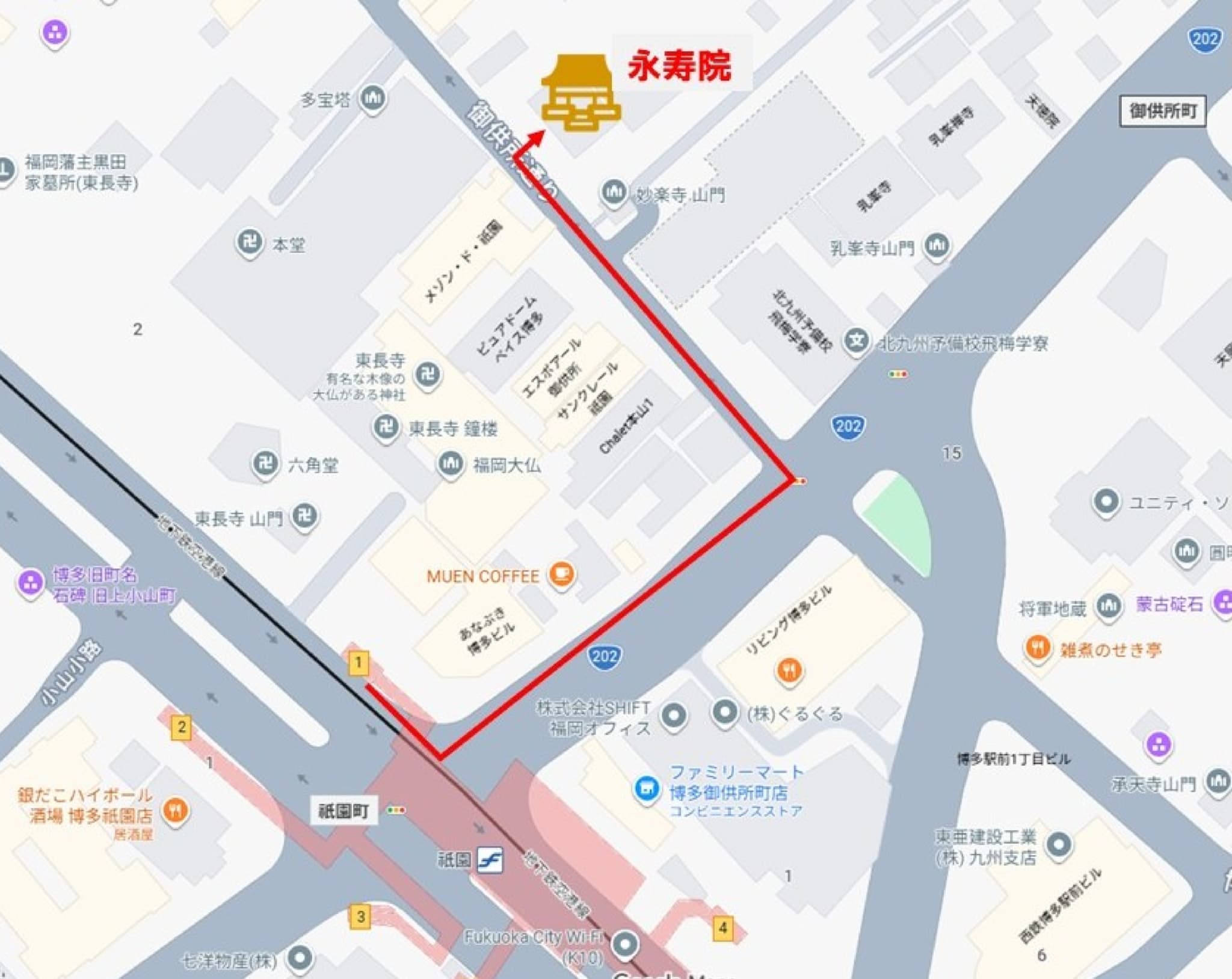 永寿院 交通アクセスマップ