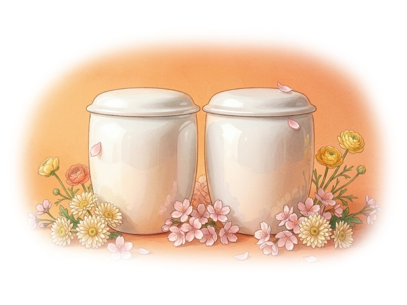 お骨壷のイラスト